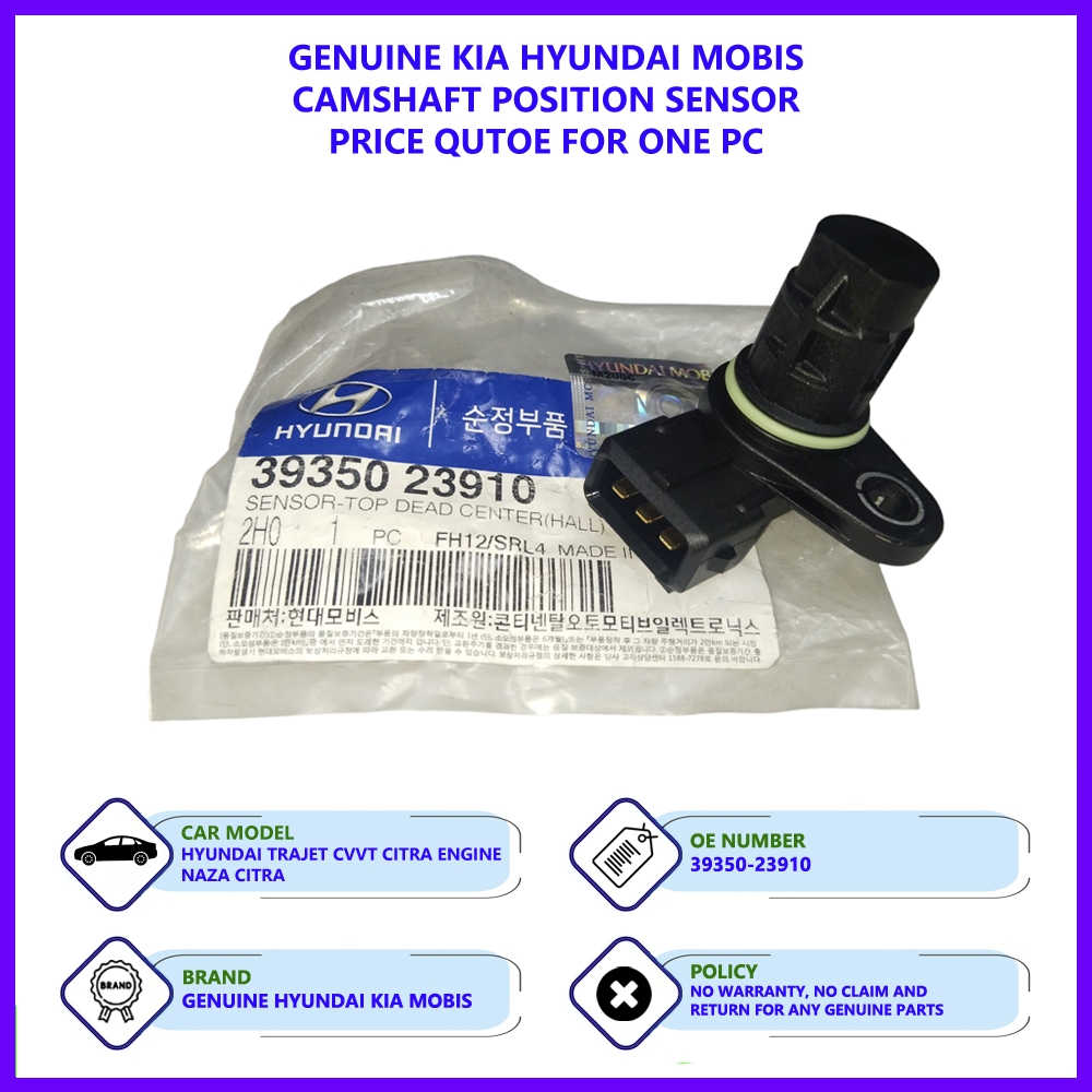 Naza Citra / Hyundai Trajet CVVT Citra Engine / Oem Camshaft Position Sensor (39350-23910)