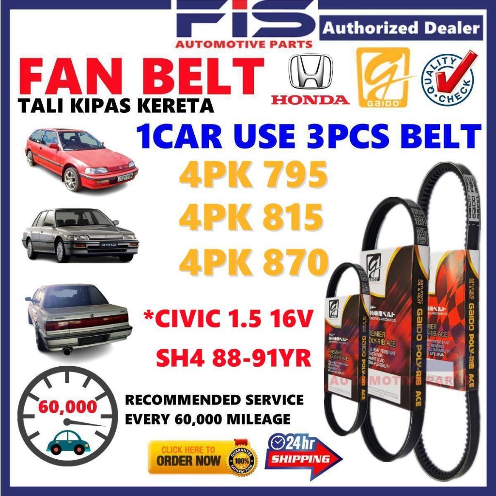 FIS Gaido พัดลมเข็มขัด Honda Civic 1.5 SH4 Air Cond เครื่องกําเนิดไฟฟ้ากระแสสลับเข็มขัด 4PK795 4PK81