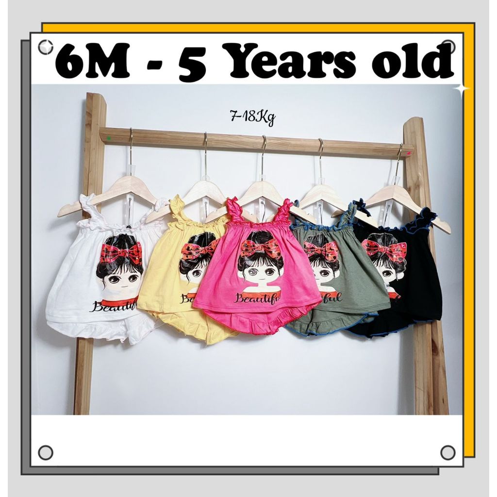 Baby Girls Short Sleeve Cute kidswear bayi Baju Comeal Kids (6 M-5YEAR OLD)