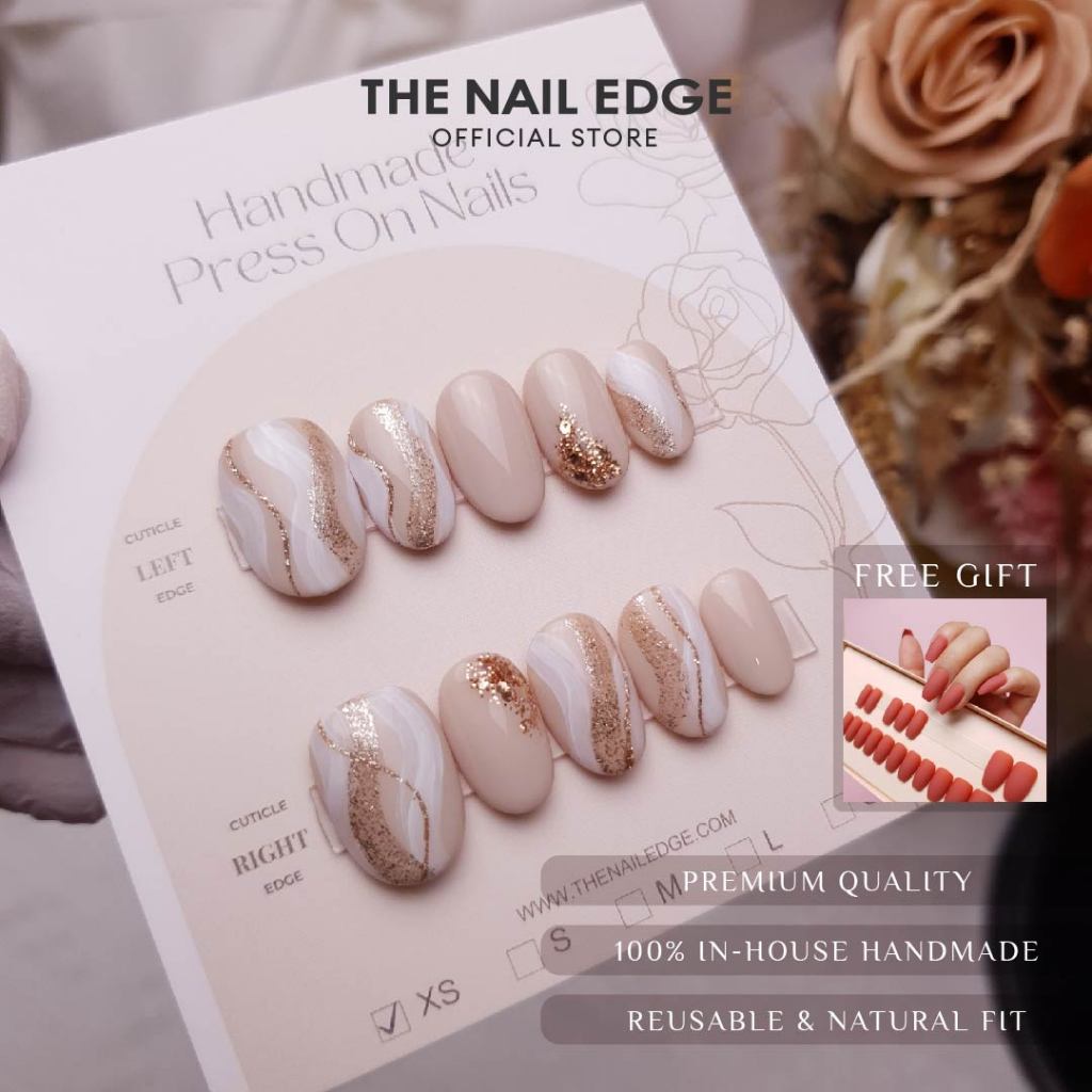 TheNailEdge กรรไกรตัดเล็บแฮนด์เมดระดับพรีเมียม - หินอ่อนสีชมพู JC001