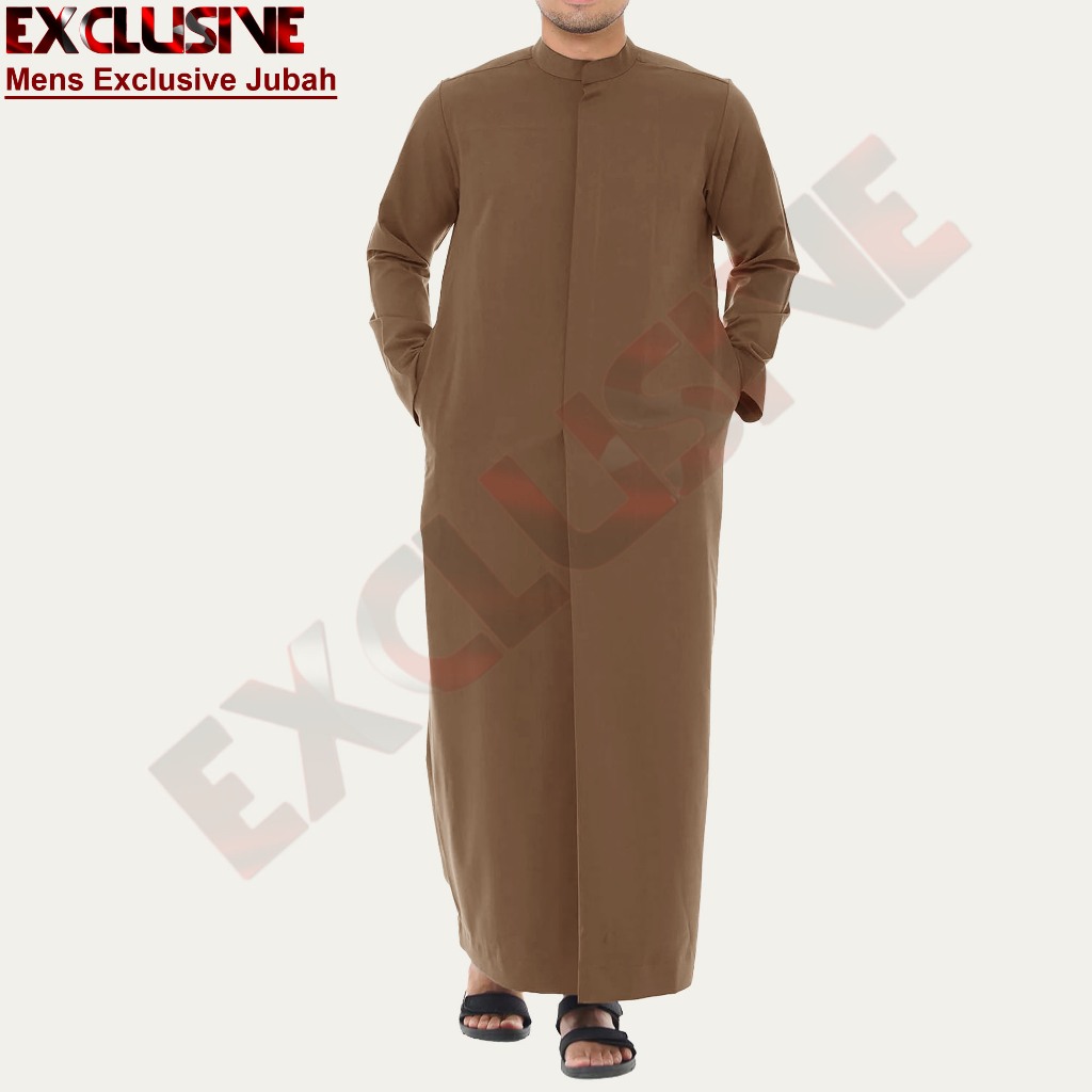 Robe สําหรับผู้ชายเสื้อผ้ามุสลิม Jubah Lelaki ยืนปกสไตล์ / Jubah Lengan Panjang / มาใหม่ล่าสุด Jubah