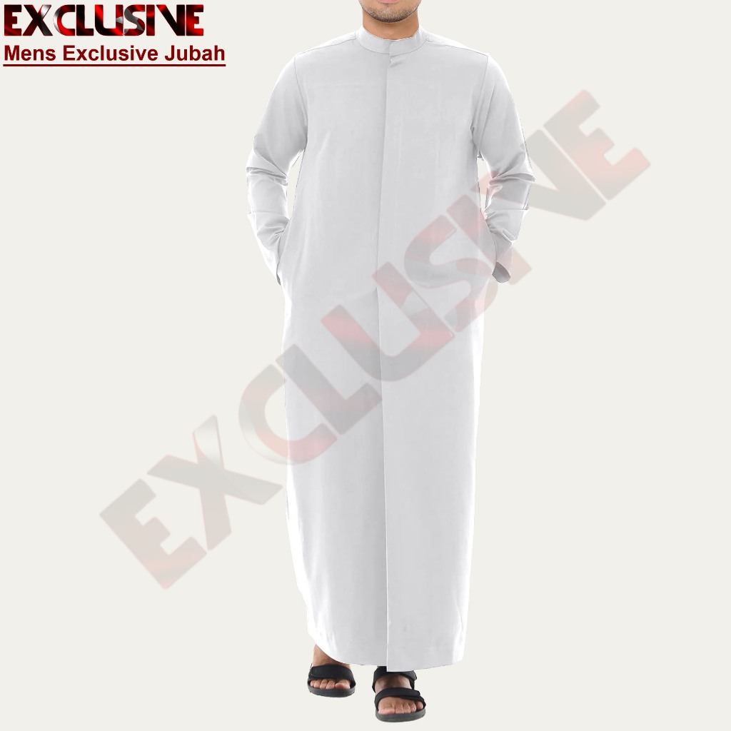 Robe สําหรับผู้ชายเสื้อผ้ามุสลิม Jubah Lelaki ยืนปกสไตล์ / Jubah Lengan Panjang / มาใหม่ล่าสุด Jubah
