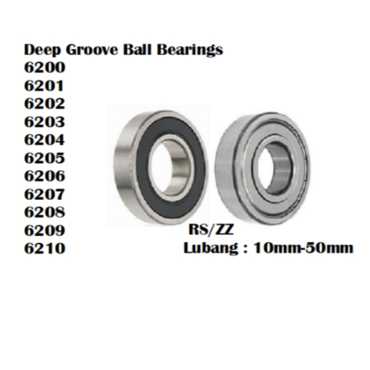 6200 6201 6202 6203 6204 6205 6206 6207 6208 6209 6210 ZZ/2RS DEEP GROOVE BEARING SHIELDED