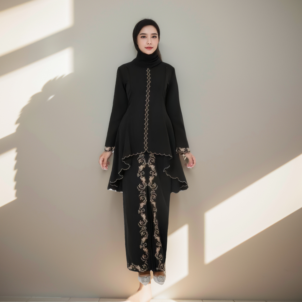 Modern Baju Kurung 2025 STOKK - เย็บปักถักร้อยทองพิเศษสําหรับงานแต่งงาน, หมั้น & Raya! เสื้อผ้าkurungviral