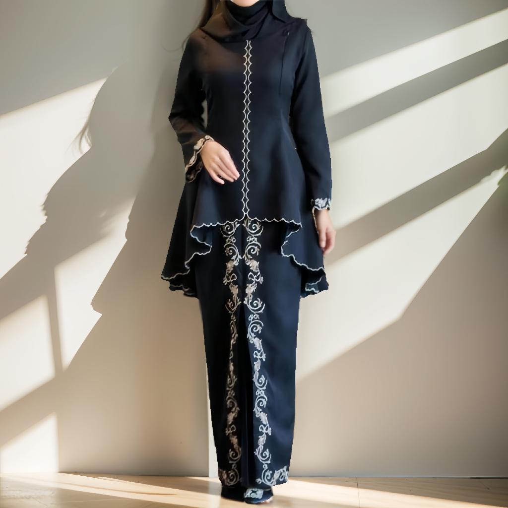 Modern Baju Kurung 2025 STOKK - เย็บปักถักร้อยทองพิเศษสําหรับงานแต่งงาน, หมั้น & Raya! เสื้อผ้าkurungviral