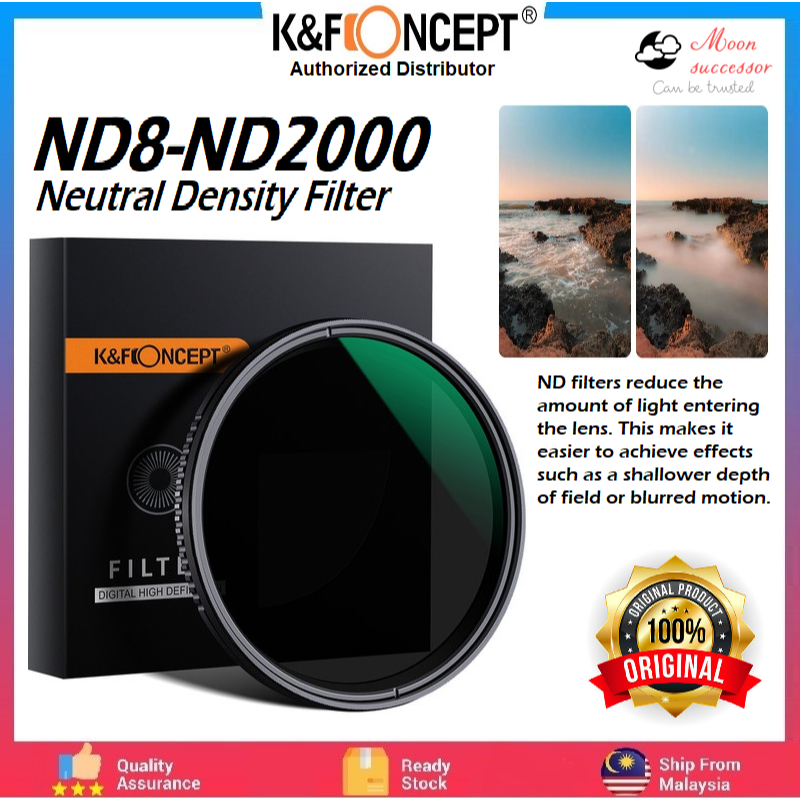 K&F Nano A Series ND8-ND2000 กรองตัวแปรกันน้ํา ND กรอง Neutral Density Filter ND8-2000