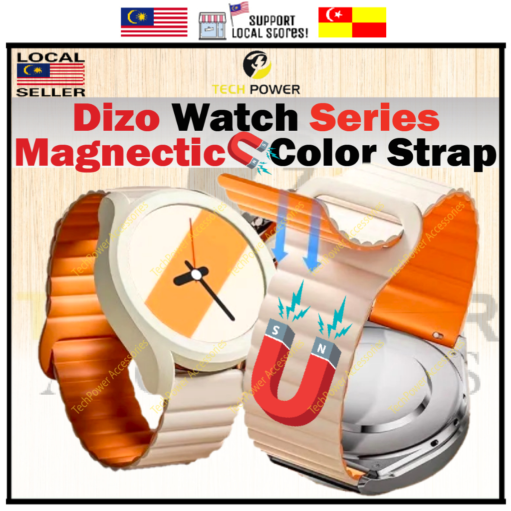 สายนาฬิกา Dizo Colours Loop สายซิลิโคนแม่เหล็ก, Tali Jam Magnetik Dizo Smart Watch,Pro/ Watch R/ Wat