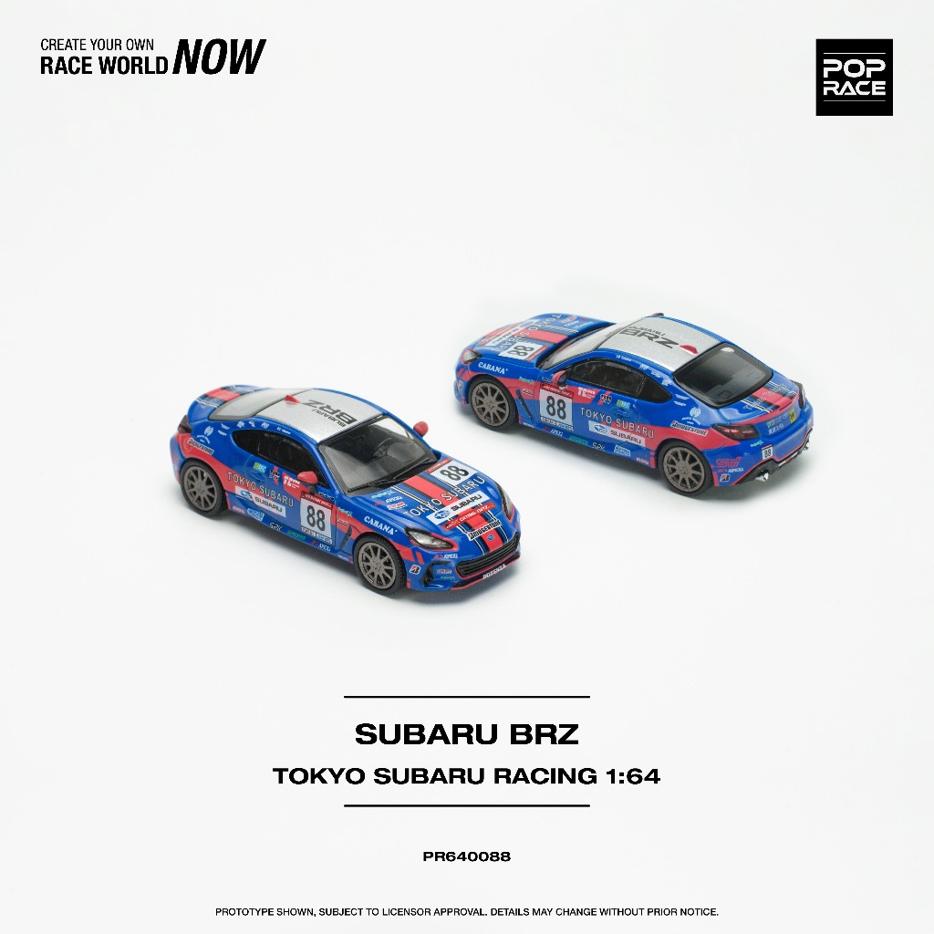 POP RACE 1/64 PR640088 TOKYO SUBARU RACING SUBARU BRZ