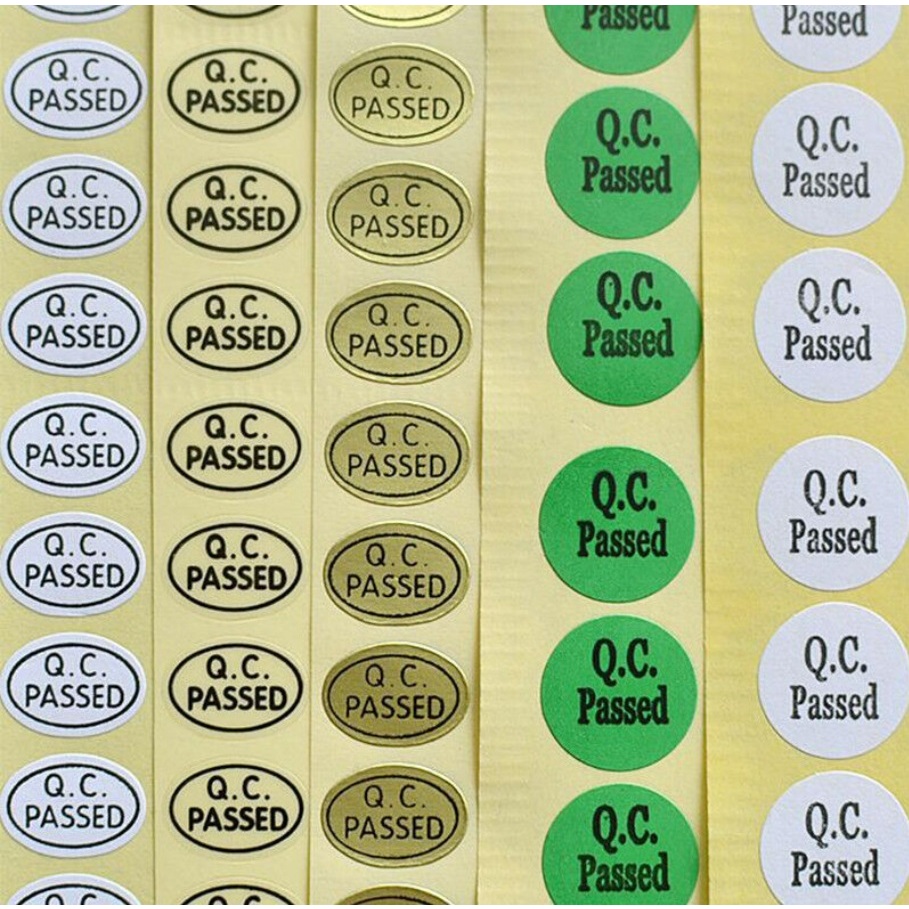 ขนาดที่แตกต่างกันของ QC ผ่านสติกเกอร์ QC OK Good Quality Check QA Inspect NG QC NO Pass Label