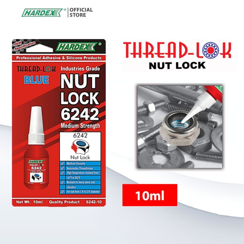 HARDEX Thread Lock Nut Lock - 10ml (6242-10ML)