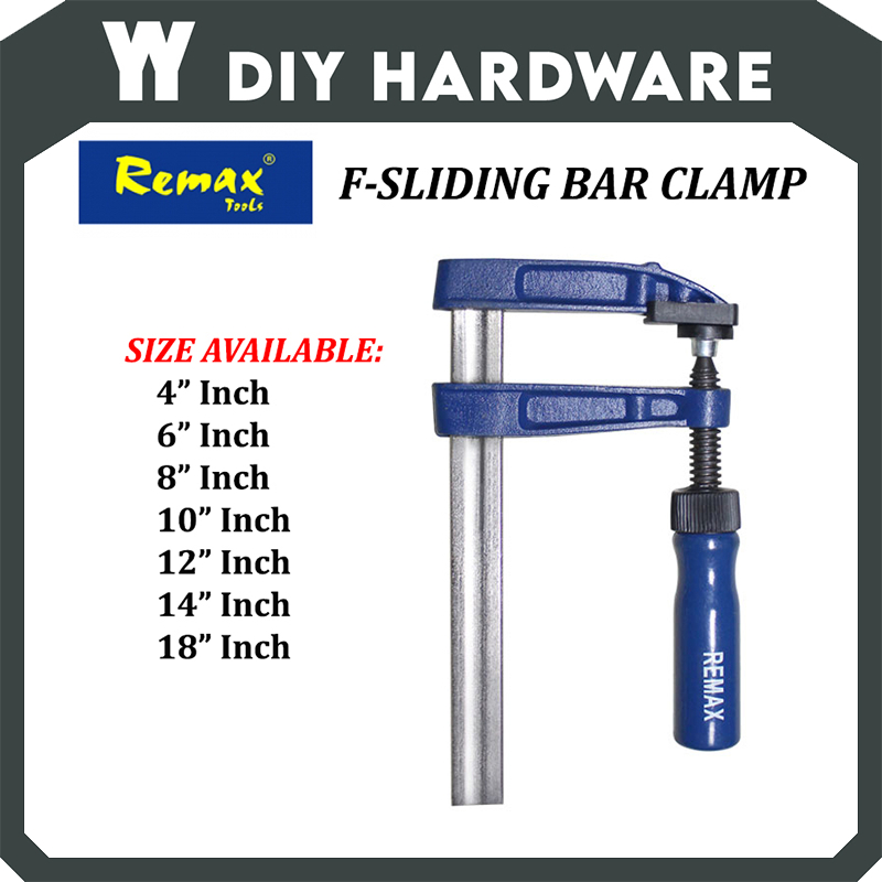 YY DiY REMAX F-Clamp (สไตล์เยอรมนี) 4" 6" 8" 10" 12" 14" 18" คุณภาพสูง F แคลมป์เลื่อน