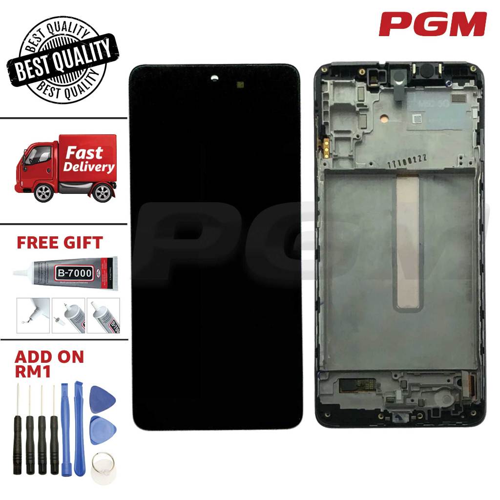 หน้าจอ LCD หน้าจอสัมผัสพร้อม SAM M52 (5G) / M526 พร้อมกรอบ BY PREMIUM GADGETS MALL
