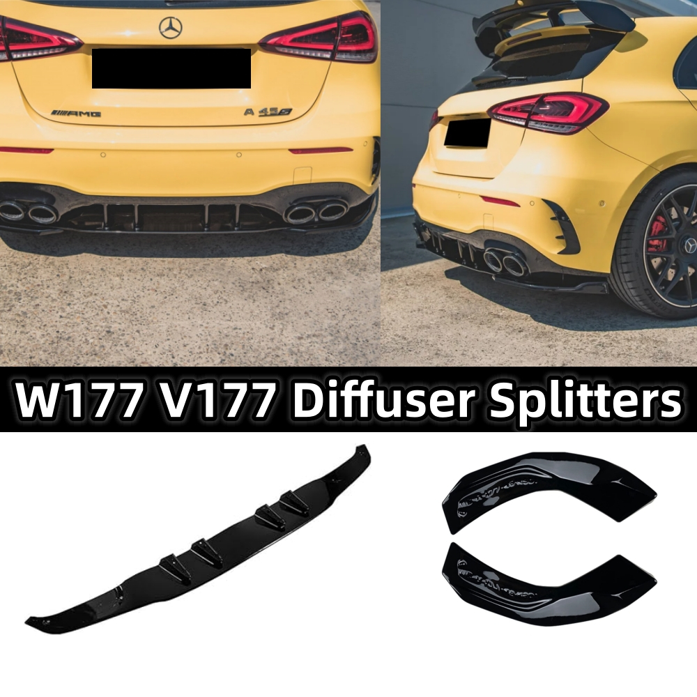 Mercedes A-Class W177 V177 AMG A35 A45 A45s ด้านหลังกันชน Diffuser Splitters Hatchback ซีดาน