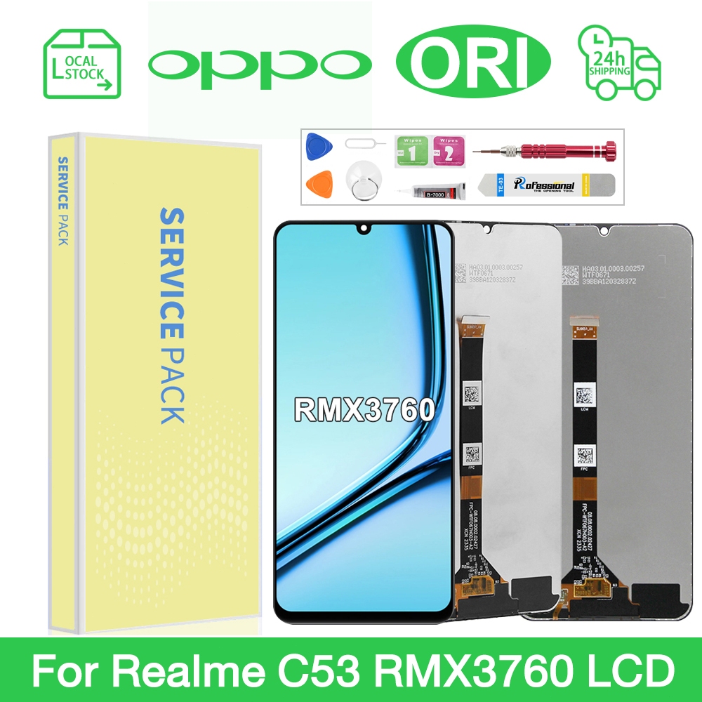 LCD สําหรับ REALME C53 / REALME C51 จอแสดงผล LCD Touch Panel Screen Sensor Assembly Replacement