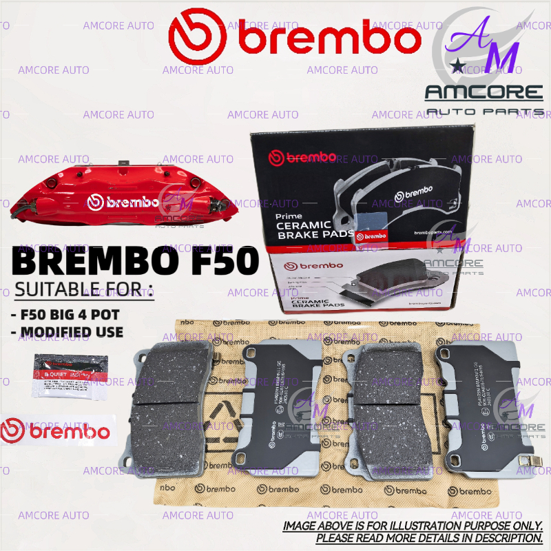 BREMBO F50 ผ้าเบรคหน้า / F50 ผ้าเบรก / F50 BIG 4 POT CALIPER BREMBO CERAMIC