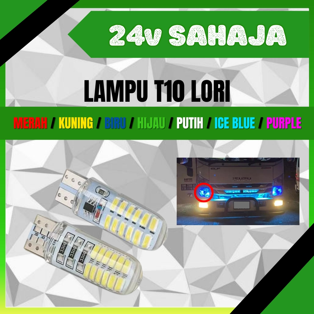 Beacon Cheras T10 24v Led Kelip Kelip กระพริบ LED T10 24v Lori รถบรรทุก Trailer Lampu Led T10 Kelip 