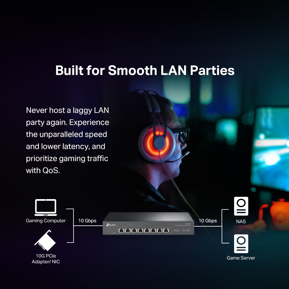 Tp LINK 8-Port TL-SX1008 10G Desktop Plug and Play Switch & 5-Port TL-SX105 @ IBN