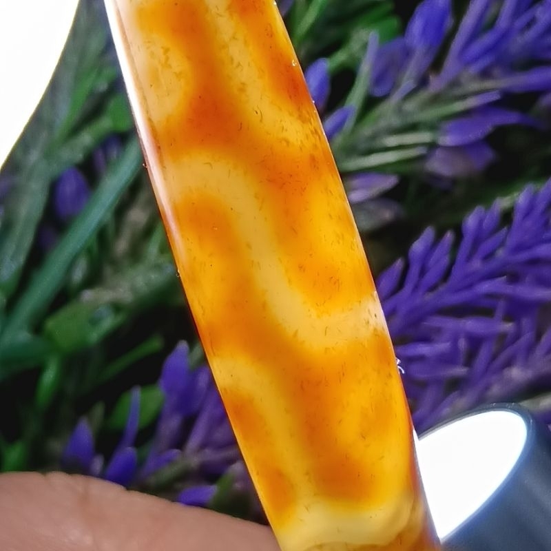 54.2 มม.X 12.4 มม.หยกเก้าตาDzi Supreme Nobleสไตล์U Compassionate Growthการอนุญาต Healing 9 Eyed Dzi 