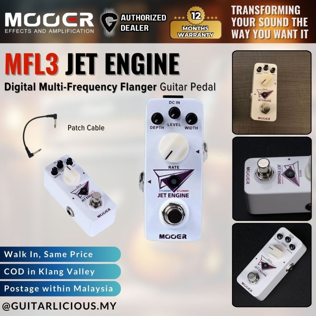 Mooer MFL3 Jet Engine Digital Multi-Frequency Flanger Micro Series Guitar Pedal Effect ( MFL-3 / MFL