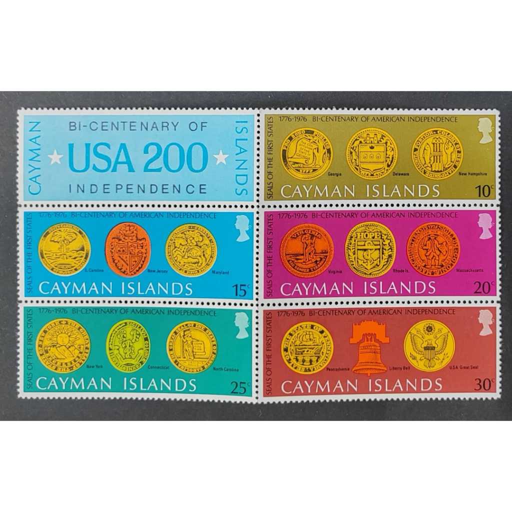Cayman Islands , 1976 The 200th Anniversary of USA Independence , MINT, COMPLETE SET