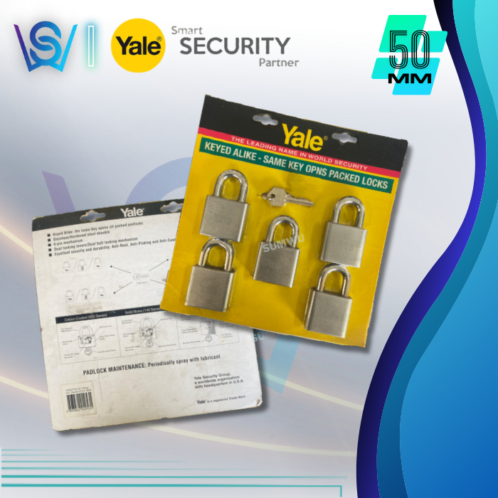 YALE CP640/CP650 40mm /50mm Weather Proof Chrome Heavy Duty Padlock (2/3/5pcs) CP640.เคเอ ซีพี650.กา