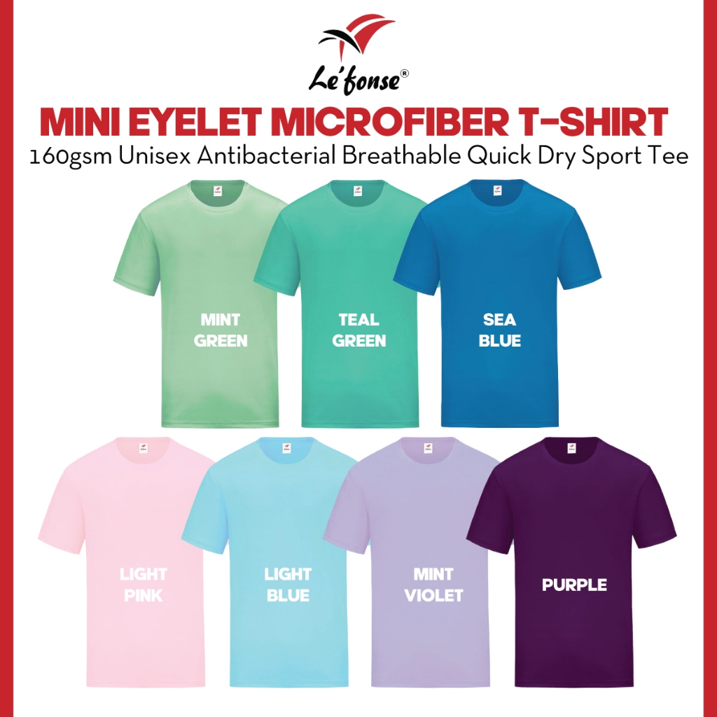 ที่ดีที่สุดไมโครไฟเบอร์แห้งพอดีเสื้อยืด RM01 Unisex 160gsm นุ่มรอบคอธรรมดา Tee Baju Goshang RM01 Gro