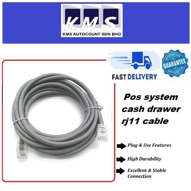 สาย Pos ระบบลิ้นชักเงินสด rj11