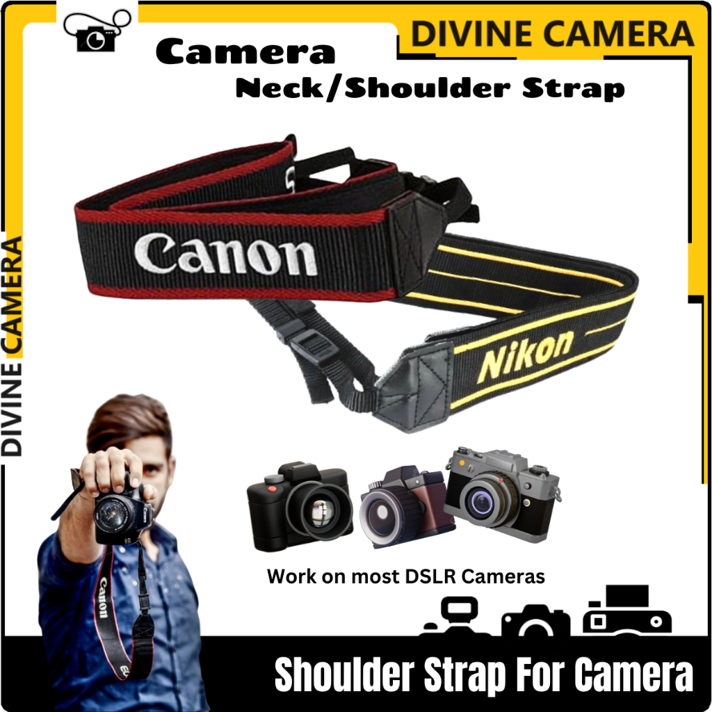 สายคล้องคอ/สะพายไหล่สําหรับกล้อง Canon และ Nikon DSLR/Mirrorless