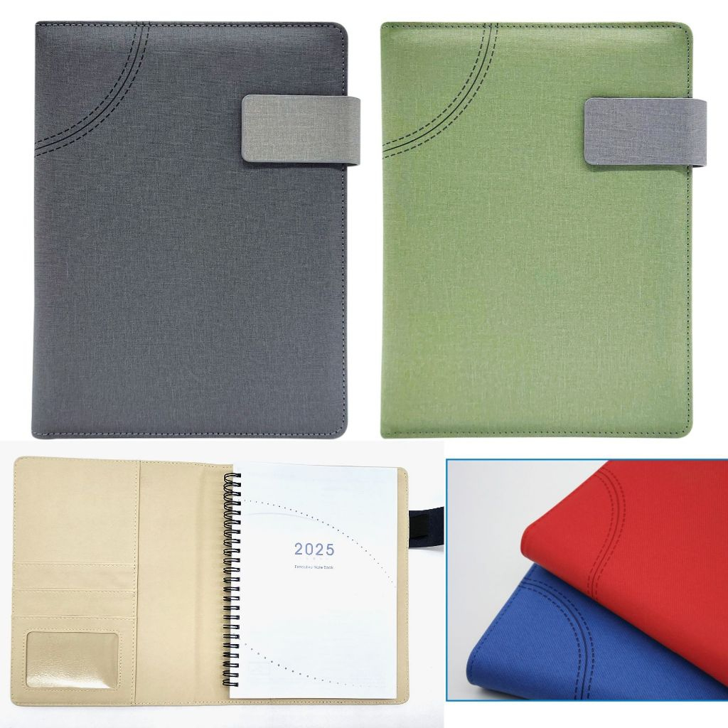 2025 ไดอารี่ Planner A5 หนัง PU W1003 ลวด O รายเดือน Planner Notebook Journal Diaries Study Record B