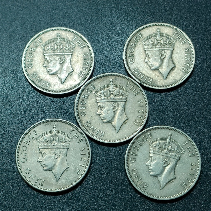 Malaya KG VI 20 Cent 1950 ( 5 เหรียญ )