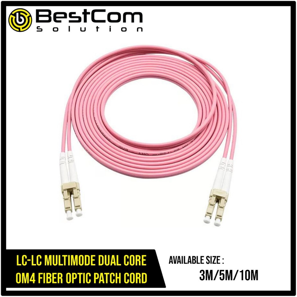 LC-LC MULTIMODE DUAL CORE FIBER OPTIC PATCH CORD OM4