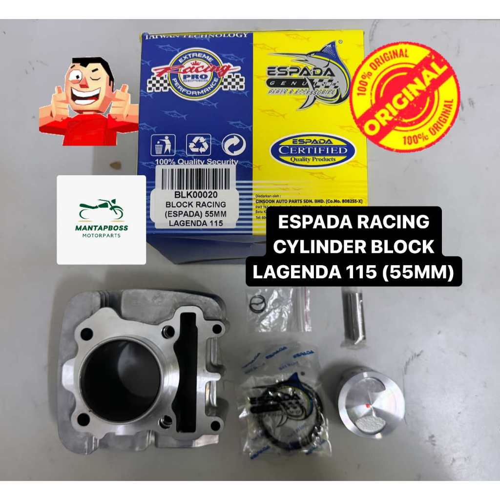 ESPADA RACING YAMAHA SRL110/SRL 115/SRL 115 FI/LAGENDA 115/LAGENDA115 FI RACING CYLINDER BLOCK (STD)
