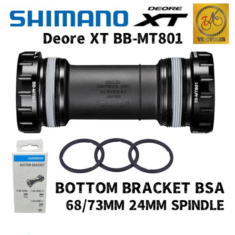 ของแท้ SHIMANO DEORE XT MT801 ตัวยึดด้านล่างแบบเกลียว 68/73 มม. เปลือกกว้าง BB-MT801