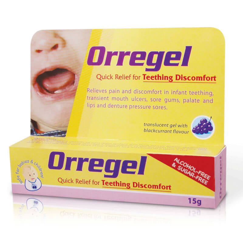 Oral Gel ORREGEL สําหรับเด็ก ปราศจากแอลกอฮอล์และปราศจากน้ําตาล (HFMD Ulcers Relief) Blackcurrant Flavour 15g