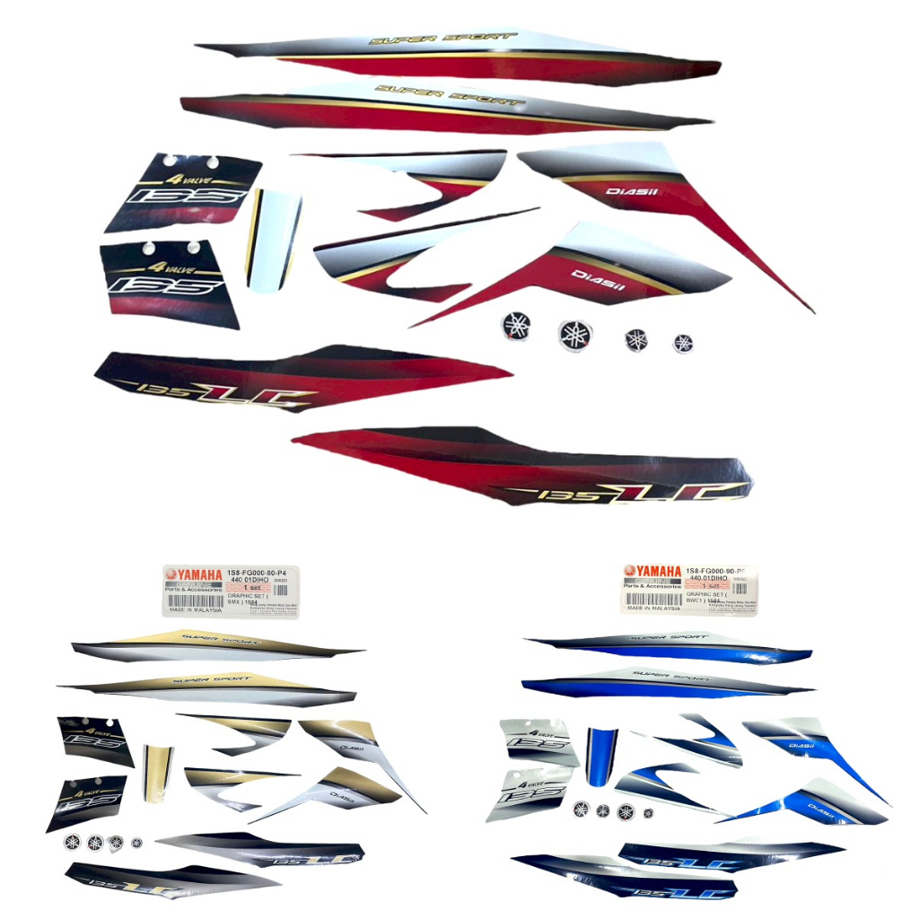 YAMAHA 135LC V1 BODY COVERSET สติ๊กเกอร์ / DECAL HLY LCV1 1S8-FG000-90-P6 1S8-FG000-80-P4 1S8-FG000-