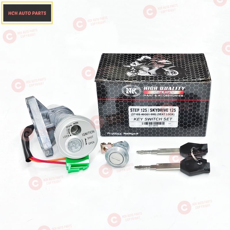 IGNITION KEY SWITCH SET - SUZUKI - SKYDRIVE 125 / STEP 125 - 37109-46G61-000 (NK)