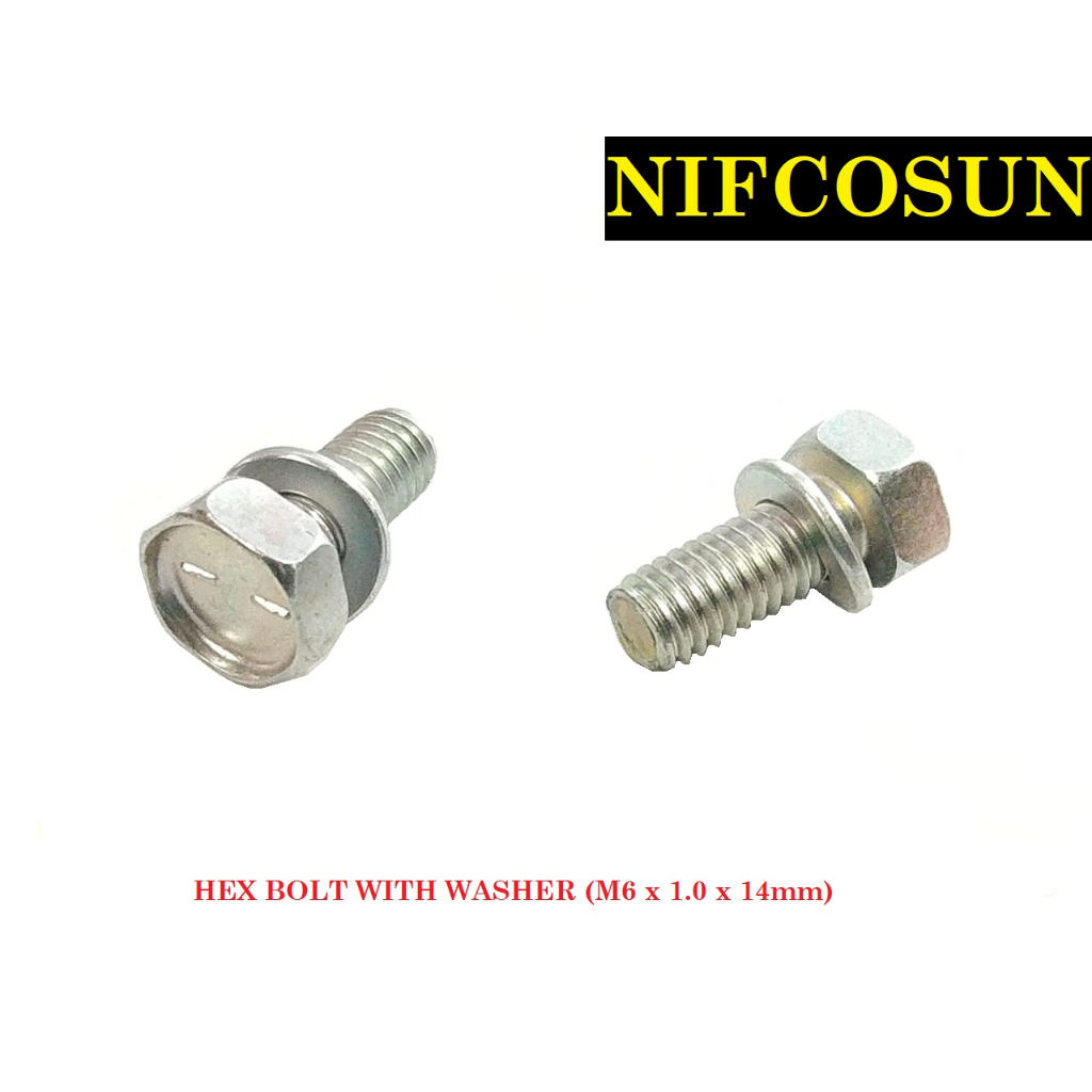 BOLT HEX WITH WASHER (M6 X 1.0 X 14mm)