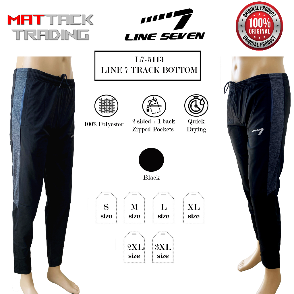NEW ARRIVAL LINE 7 TRACKPANTS EXTRA SIZE LINE 7 SELUAR SUKANG ขนาด BESAR [L7-5113]
