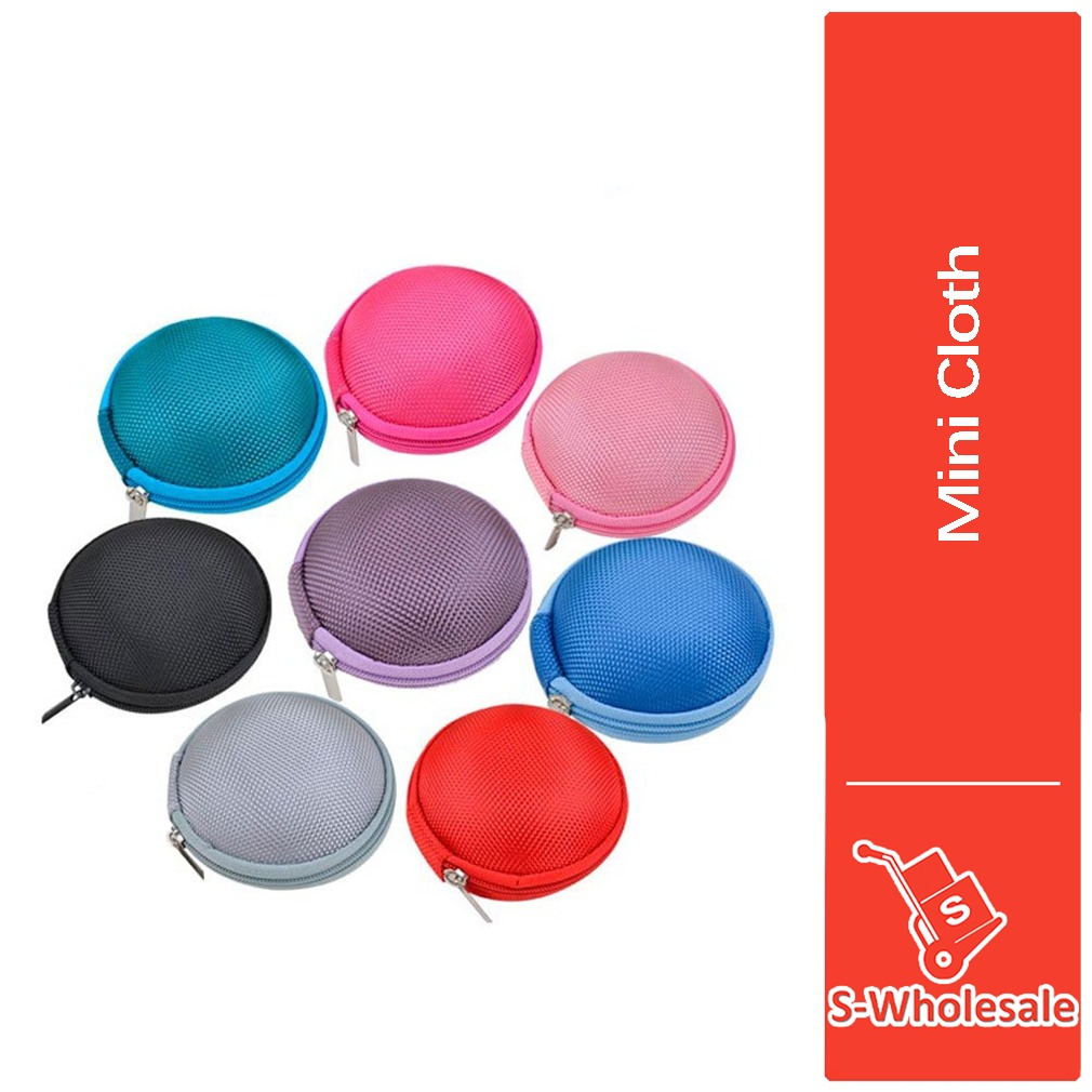 S Mini Coin Pouch Small Round Coin Pouch Headphone Case Cable Case Pouch Accessories Organizer Stora