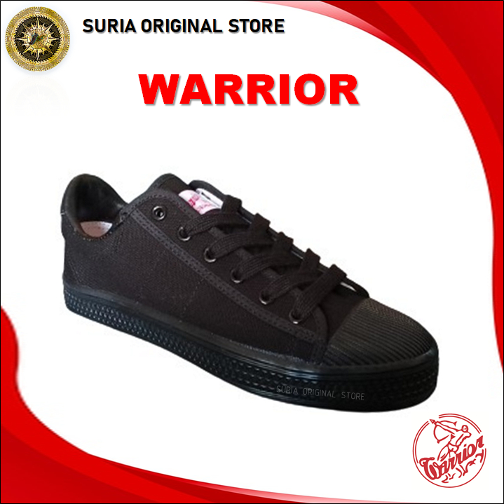 Warrior Unisex Black School รองเท้า Kasut Sekolah Hitam Warrior Kasut ตะกร้อ WB-8