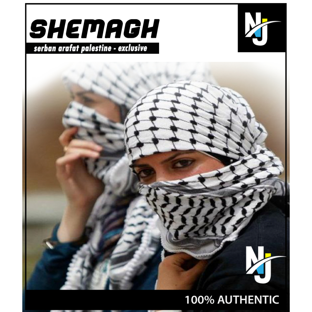 THE KEFFIYEH PALESTINIAN (SHEMAGH / SERBAN ARAFAT) - ผ้าพันคอแบบดั้งเดิมจาก Palestine) - ขนาด 50"x50"