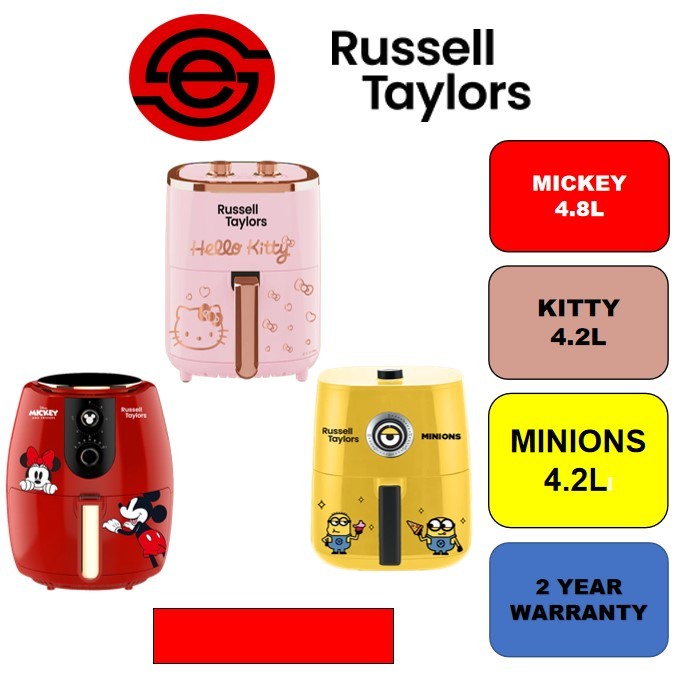 RUSSELL TAYLOR AIR FRYER DISNEY/HELLO KITTY/MINION COLLECTION D1 4.8L/Z1-HK 4.2L/MINION 4.2L พร้อมกา