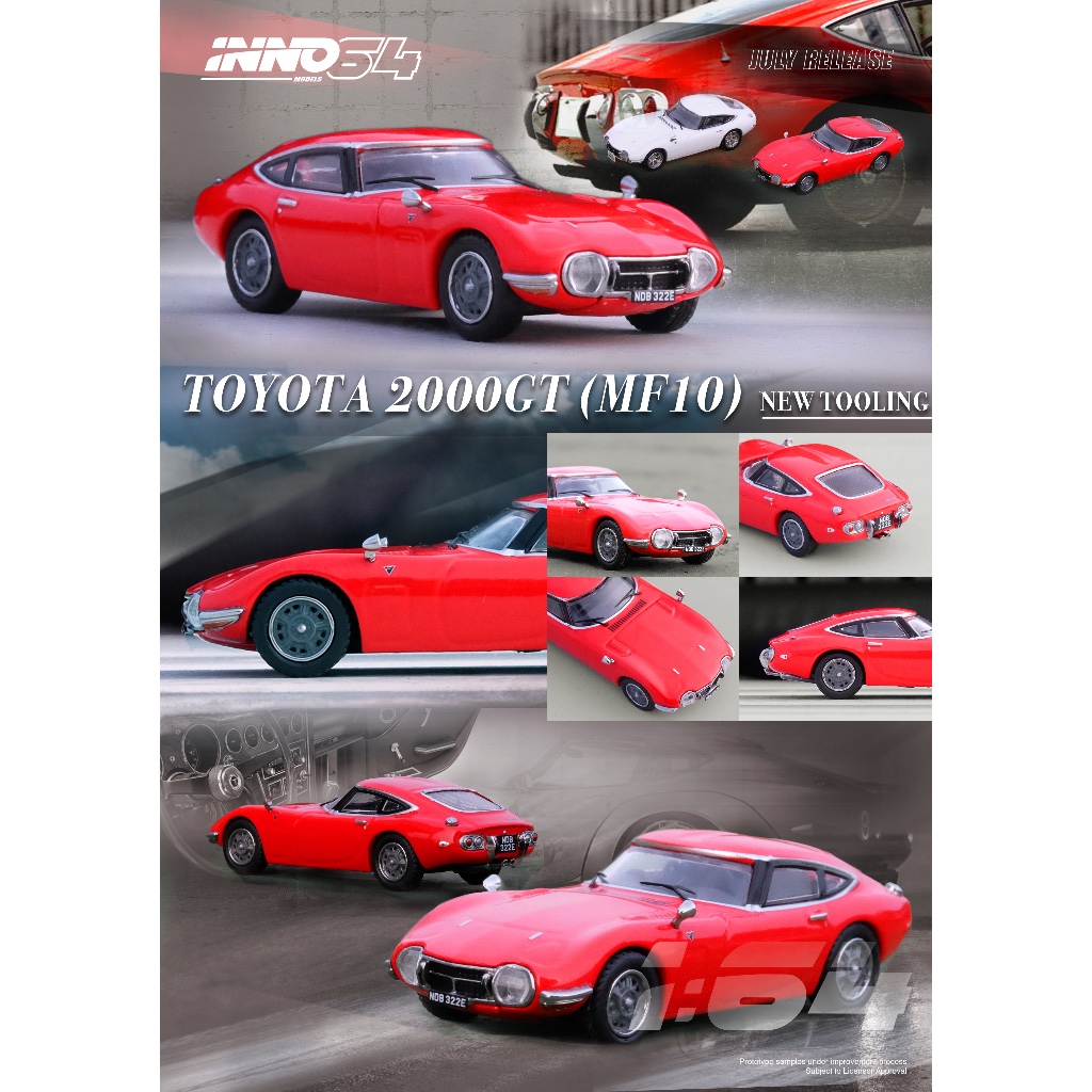 INNO MODELS INNO64 1/64 TOYOTA 2000GT SOLAR RED