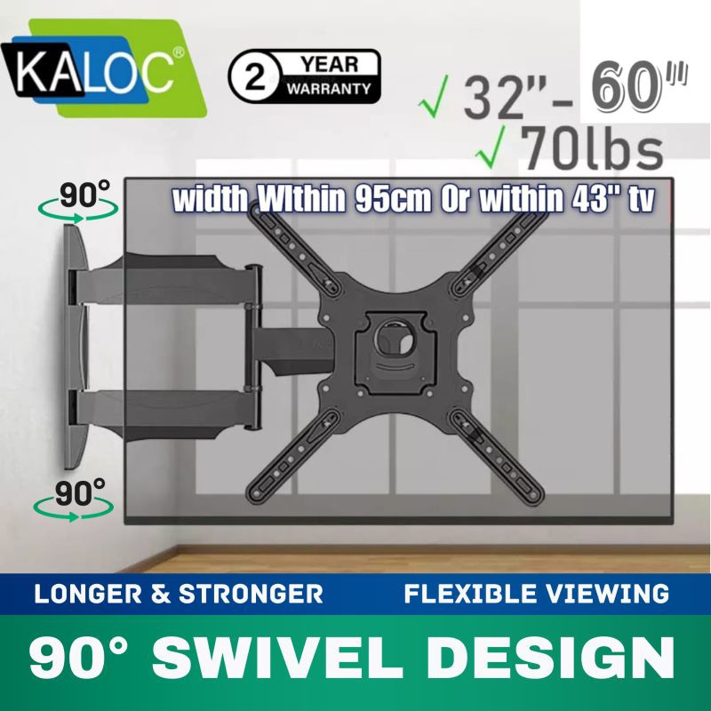 Kaloc X4 ตัวยึดทีวี Led Lg หมุนได้ 90 องศา 32 นิ้ว - 60 นิ้ว สําหรับ Samsung