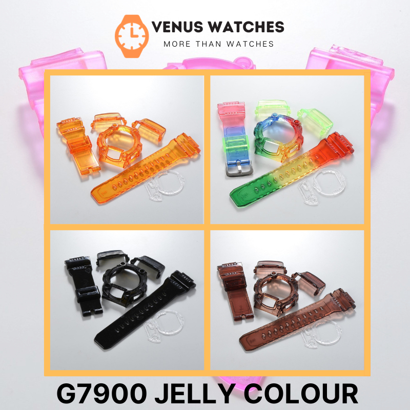 [VENUS Watches] สายนาฬิกาข้อมือคริสตัลใส G7900 หลายสี สําหรับ BNB FASHION JAM TALI TANGAN CASIO GSHOCK ปรับแต่งเจลลี่