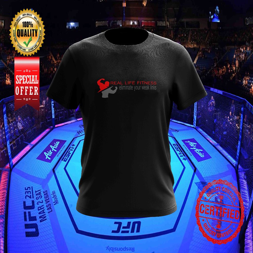 GYM REAL LIFE FITNESS DESIGN 2 เสื้อยืดผ้าฝ้ายสําหรับเด็กและผู้ใหญ่