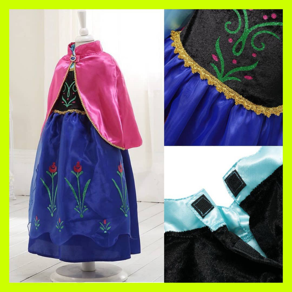 PAH เด็กผู้หญิง Frozen Dress เครื่องแต่งกาย เจ้าหญิง Anna Elsa Aladdin Disney Princess Dresses Party