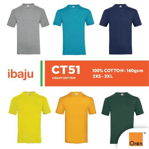 ORN SPORT Unisex Baju Gorsang Baju ผ้าฝ้ายเสื้อยืด Lelaki TShirt ผ้าฝ้ายธรรมดา TShirt CT51 กลุ่ม CC 
