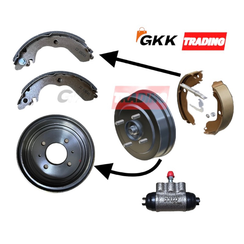 REAR BRAKE DRUM SET A/B/C PROTON WIRA 1.3 1.5 SATRIA 1.3 1.5