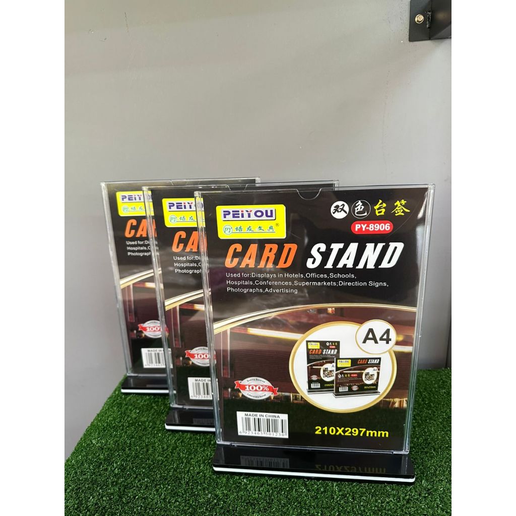 ACRYLIC CARD STAND A4 - PY8906/ ACRYLIC T SHAPE DISPLAY STAND/ A4 ACRYLIC STAND 210X297MM